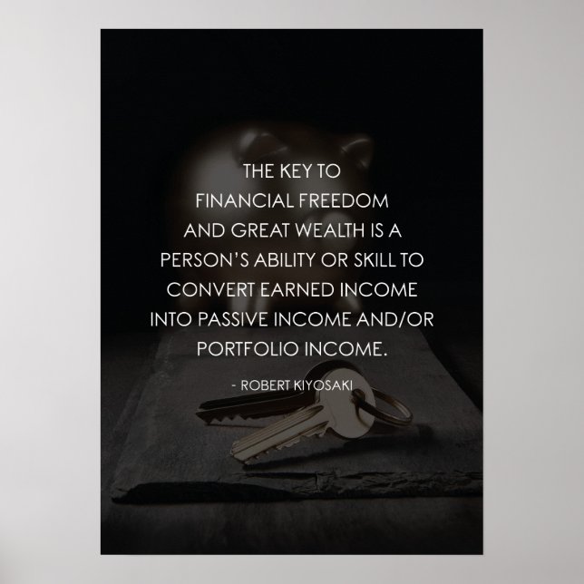 The Key To Financial Freedom - Success Motivation Poster (Front)