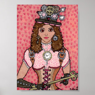 The Key to Her Steampunk Heart Poster