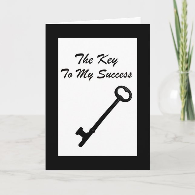 "The Key To My Success" Employee Thank You Card (Front)