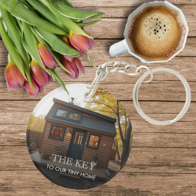 The key to our tiny home photo ring (The key to our tiny home photo keychain. You can add your own text and photos to personalize.)