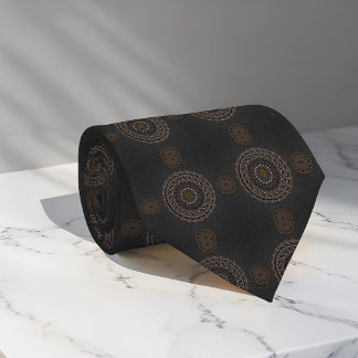 The khaki crocodylus porosus mandala pattern tie