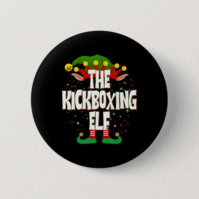 The Kickboxing Elf Christmas  6 Cm Round Badge (Front)