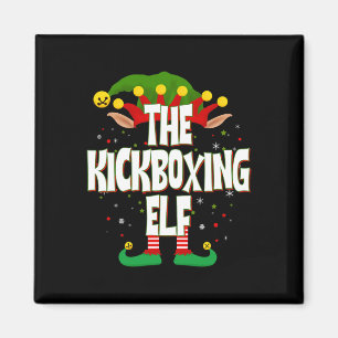 The Kickboxing Elf Christmas Magnet