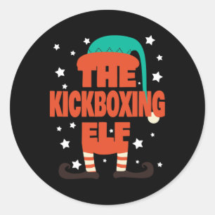 The Kickboxing Elf Christmas Pajama - Kickboxing C Classic Round Sticker