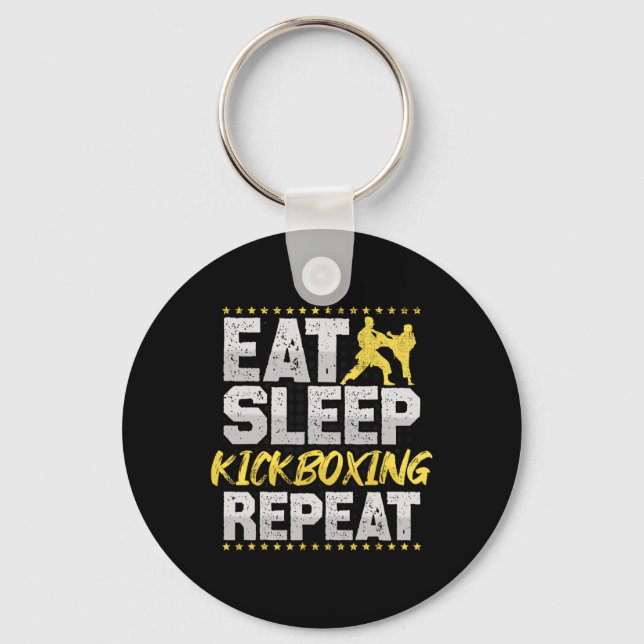 The Kickboxing Repeat Retro Martial Arts Men Kickb Key Ring (Front)