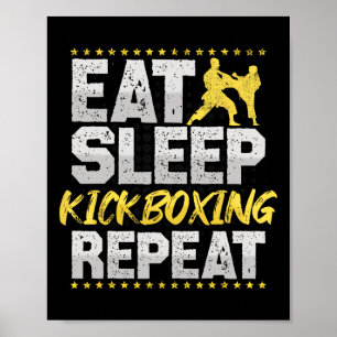 The Kickboxing Repeat Retro Martial Arts Men Kickb Poster