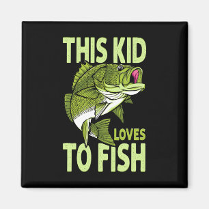 The Kid Loves To Fish Fishing Kid Magnet