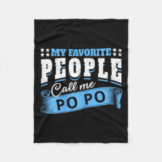 The Kids Call Me Po Po Grandma Mothers Day Fleece Blanket
