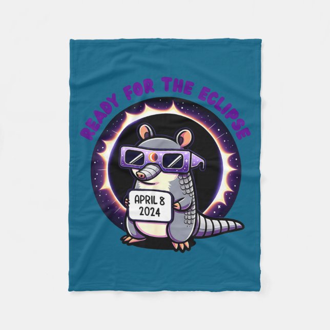 The Kids Ready Total Solar Eclipse Armadillo Fleece Blanket (Front)