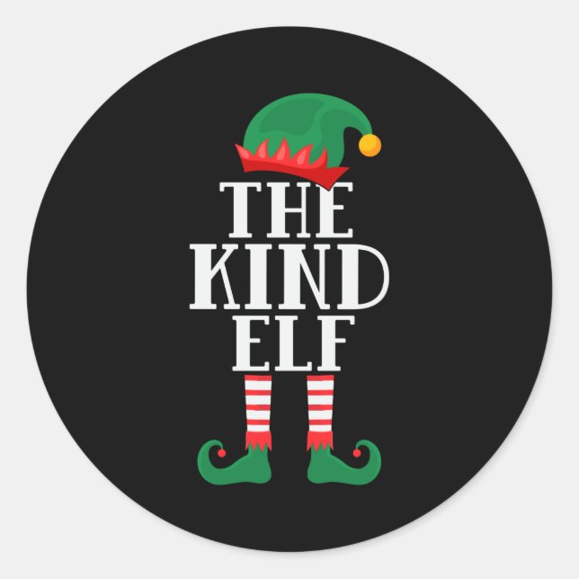 The Kind Elf Funny Christmas Classic Round Sticker (Front)