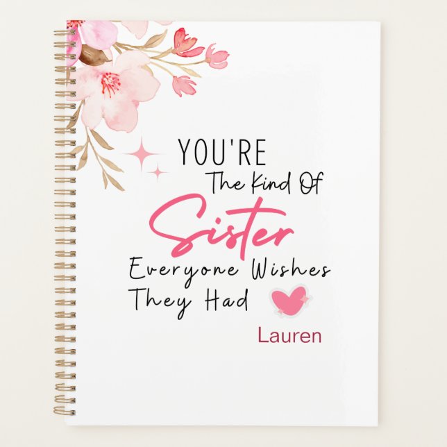 The Kind of Sister Planner - Personalised Gift (Front)