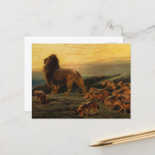 The King and his Satellites by Briton Riviere Holiday Postcard