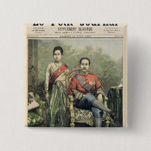 The King and Queen of Siam 15 Cm Square Badge
