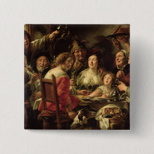 The King Drinks 15 Cm Square Badge