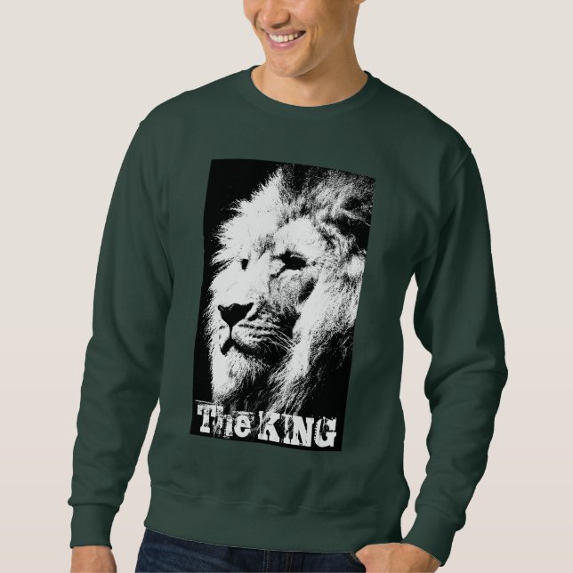 The King Modern Pop Art Lion Head Template Men's Sweatshirt (Front)