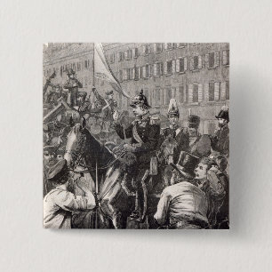 The King of Prussia addressing the Berliners 15 Cm Square Badge