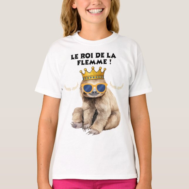 The King of Slacking – Lazy Monkey Illustration T-Shirt (Front)