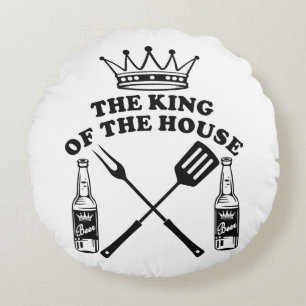 The King of the House Beer Round Cushion