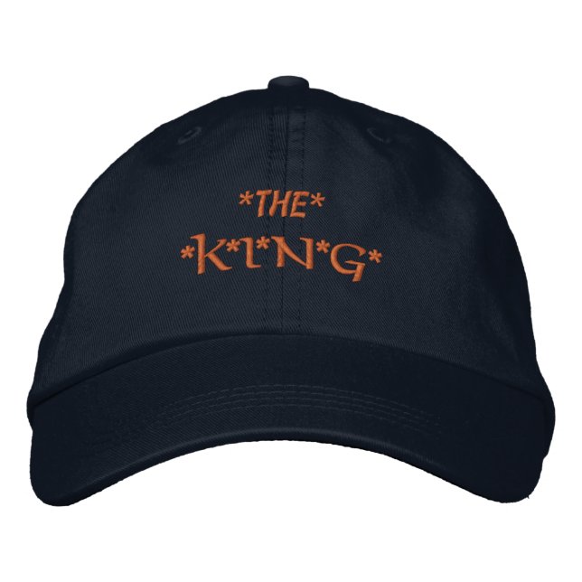 The KING Printed Custom Navy Colour Man Boy Cap Ha (Front)