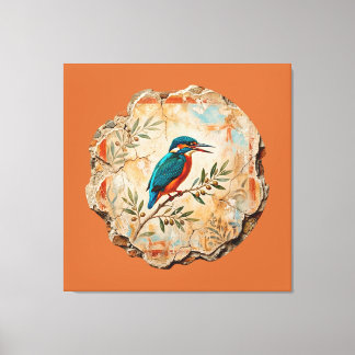 The Kingfisher Fragment: Pompei’s Azure Messenger Canvas Print