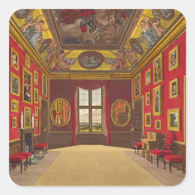 The King's Closet, Windsor Castle, from 'Royal Res Square Sticker (Front)