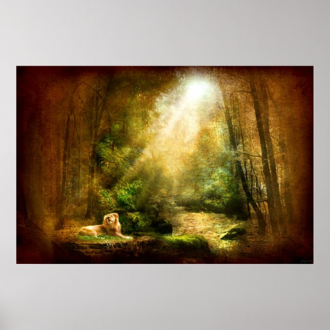 The King's Humility (Lion Art Poster) Poster (Front)