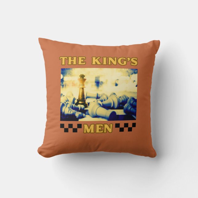 The King's Men Chess Player Cushion (Front)