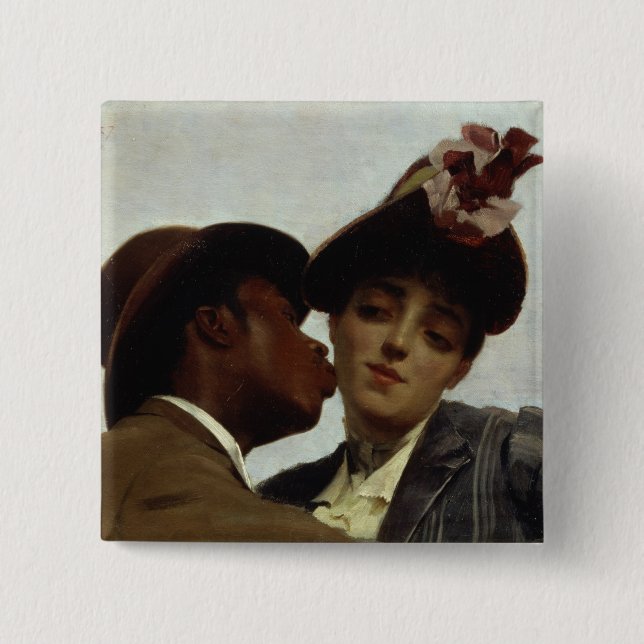 The Kiss, 1887 15 Cm Square Badge (Front)