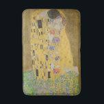 The Kiss, Art Nouveau Oil Painting, Gustav Klimt Bath Mat<br><div class="desc">oil on canvas 1907-1908 abstract Art Nouveau portrait depicting a romantic kiss between a man and a woman the man and woman are decorated with a geometric pattern of yellow black and white rectangles and psychedelic trippy swirls, and colorful polka dots respectively. the couple are kneeling on a bed of...</div>