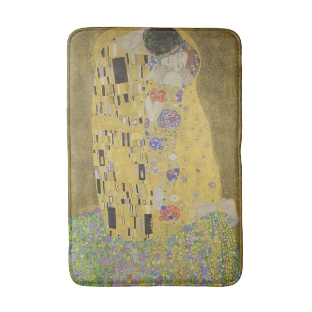 The Kiss, Art Nouveau Oil Painting, Gustav Klimt Bath Mat (Front Vertical)