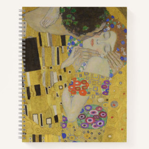 The Kiss, Art Nouveau Oil Painting, Gustav Klimt Notebook