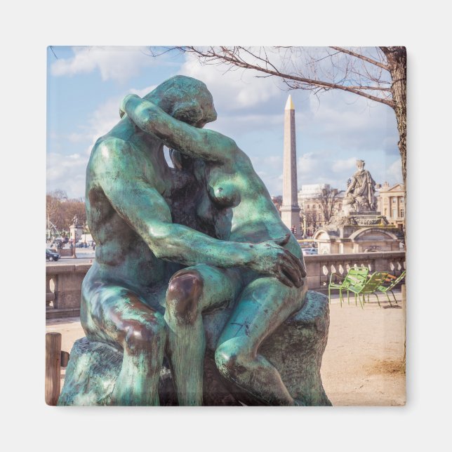 The Kiss by Auguste Rodin at the Tuileries, Paris Magnet (Front)