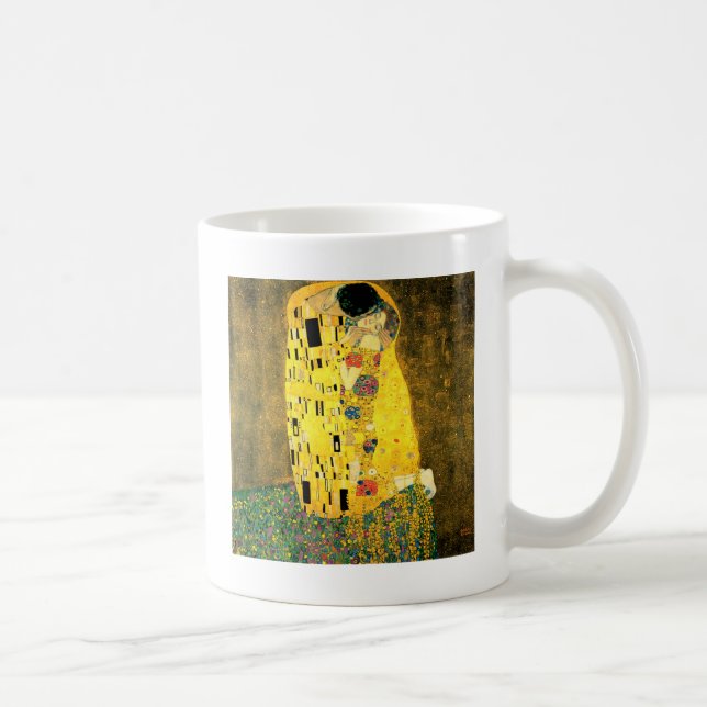 The Kiss by Gustav Klimt Art Nouveau Coffee Mug (Right)