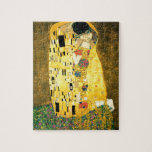 The Kiss by Gustav Klimt Art Nouveau Jigsaw Puzzle<br><div class="desc">The Kiss (Lovers) popular painting by Austrian Symbolist & Art Nouveau Artist Gustav Klimt (1862-1918)</div>