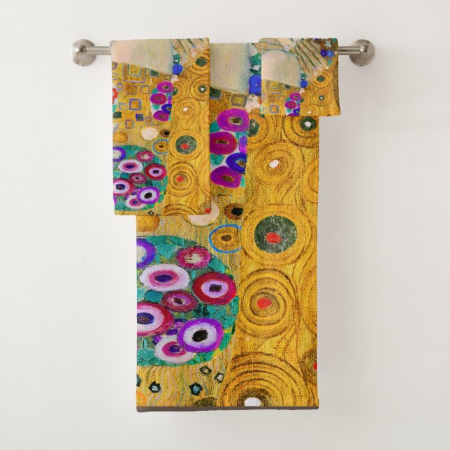The Kiss by Gustav Klimt Bath Towel Set (Insitu)