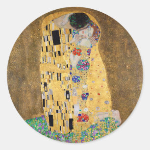 The Kiss by Gustav Klimt Classic Round Sticker