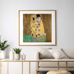 The Kiss by Gustav Klimt Faux Canvas Print Acrylic<br><div class="desc">The Kiss by Gustav Klimt The Kiss is an oil-on-canvas painting with added gold leaf, silver and platinum. by the Austrian Symbolist painter Gustav Klimt. It was painted at some point in 1907 and 1908, during the height of what scholars call his "Golden Period". Featuring shimmering gold tones, stylised forms,...</div>