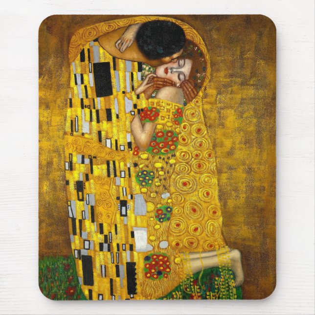 The Kiss by Gustav Klimt Mouse Pad (Front)