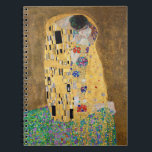The Kiss by Gustav Klimt Notebook<br><div class="desc">The Kiss by Gustav Klimt The Kiss is an oil-on-canvas painting with added gold leaf, silver and platinum. by the Austrian Symbolist painter Gustav Klimt. It was painted at some point in 1907 and 1908, during the height of what scholars call his "Golden Period". Featuring shimmering gold tones, stylized forms,...</div>