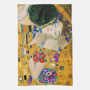 The Kiss by Gustav Klimt Tea Towel
