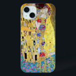 The Kiss by Gustav Klimt, Vintage Art Nouveau iPhone 15 Mini Case<br><div class="desc">The Kiss (Der Kuss) (1907/08) by Gustav Klimt is probably his most famous work. Klimt began work on it in 1907 and it is the highpoint of his so-called 'Golden Period'. The Kiss is a vintage Victorian Era Symbolism fine art love and romance painting featuring a romantic couple in various...</div>