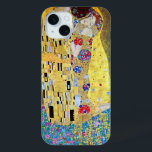 The Kiss by Gustav Klimt, Vintage Art Nouveau iPhone 15 Mini Case<br><div class="desc">The Kiss (Der Kuss) (1907/08) by Gustav Klimt is probably his most famous work. Klimt began work on it in 1907 and it is the highpoint of his so-called 'Golden Period'. The Kiss is a vintage Victorian Era Symbolism fine art love and romance painting featuring a romantic couple in various...</div>