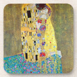 The Kiss by Gustav Klimt, Vintage Art Nouveau Coaster<br><div class="desc">The Kiss (Der Kuss) (1907/08) by Gustav Klimt is probably his most famous work. Klimt began work on it in 1907 and it is the highpoint of his so-called 'Golden Period'. The Kiss is a vintage Victorian Era Symbolism fine art love and romance painting featuring a romantic couple in various...</div>