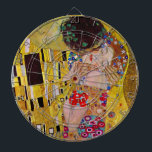 The Kiss by Gustav Klimt, Vintage Art Nouveau Dartboard<br><div class="desc">The ultimate painting of love, a beautiful design to celebrate Valentine's Day with! The Kiss (detail) (1907-1908) by Gustav Klimt is a vintage Victorian Era Symbolism fine art love and romance painting featuring a romantic couple in various shades of gold, patterns and symbols, sharing a kiss against a bronze background....</div>