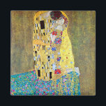 The Kiss by Gustav Klimt, Vintage Art Nouveau Magnet<br><div class="desc">The Kiss (Der Kuss) (1907/08) by Gustav Klimt is probably his most famous work. Klimt began work on it in 1907 and it is the highpoint of his so-called 'Golden Period'. The Kiss is a vintage Victorian Era Symbolism fine art love and romance painting featuring a romantic couple in various...</div>