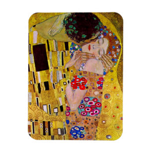 The Kiss by Gustav Klimt, Vintage Art Nouveau Magnet