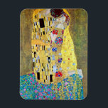 The Kiss by Gustav Klimt, Vintage Art Nouveau Magnet<br><div class="desc">The Kiss (Der Kuss) (1907/08) by Gustav Klimt is probably his most famous work. Klimt began work on it in 1907 and it is the highpoint of his so-called 'Golden Period'. The Kiss is a vintage Victorian Era Symbolism fine art love and romance painting featuring a romantic couple in various...</div>