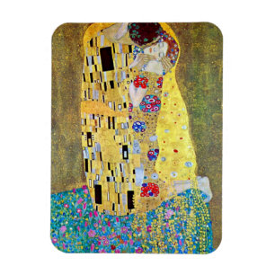 The Kiss by Gustav Klimt, Vintage Art Nouveau Magnet