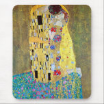 The Kiss by Gustav Klimt, Vintage Art Nouveau Mouse Pad<br><div class="desc">The Kiss (Der Kuss) (1907/08) by Gustav Klimt is probably his most famous work. Klimt began work on it in 1907 and it is the highpoint of his so-called 'Golden Period'. The Kiss is a vintage Victorian Era Symbolism fine art love and romance painting featuring a romantic couple in various...</div>