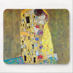 The Kiss by Gustav Klimt, Vintage Art Nouveau Mouse Pad<br><div class="desc">The Kiss (Der Kuss) (1907/08) by Gustav Klimt is probably his most famous work. Klimt began work on it in 1907 and it is the highpoint of his so-called 'Golden Period'. The Kiss is a vintage Victorian Era Symbolism fine art love and romance painting featuring a romantic couple in various...</div>